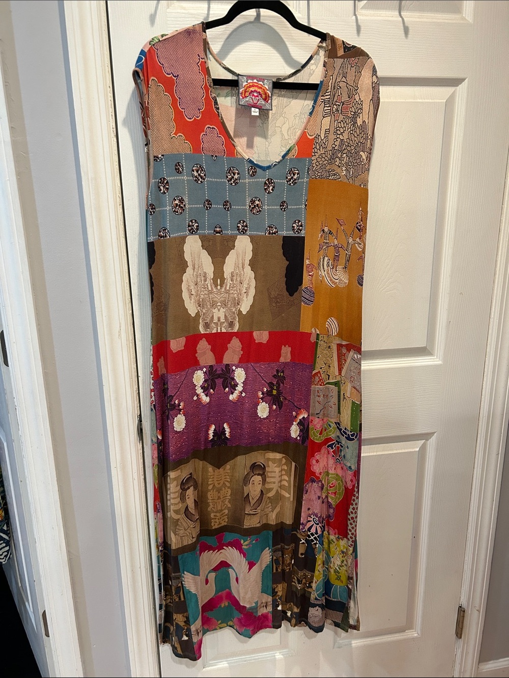 Johnny Was Multicolor Patchwork Sleeveless Dress